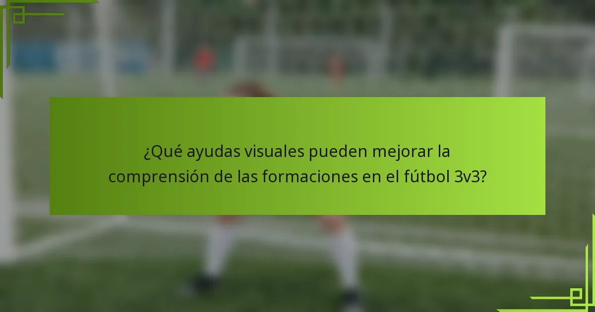¿Qué ayudas visuales pueden mejorar la comprensión de las formaciones en el fútbol 3v3?